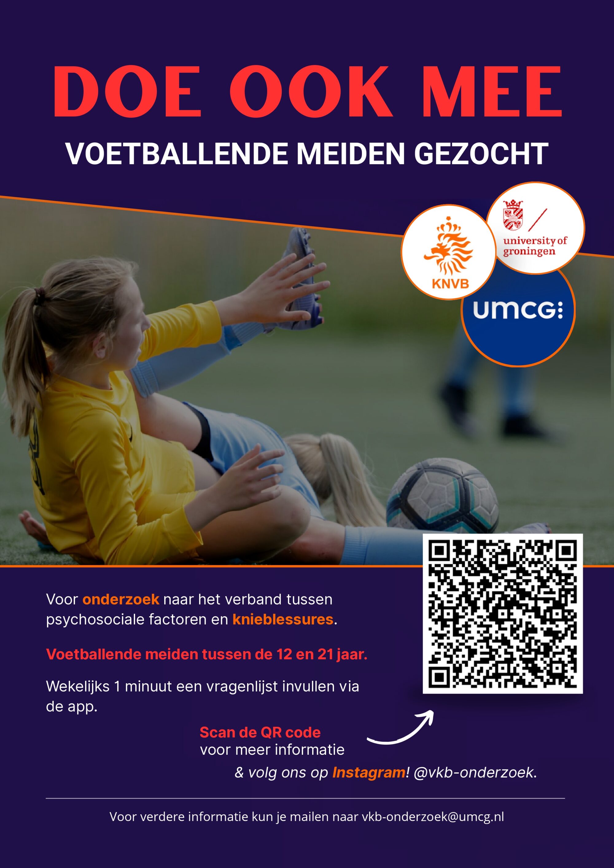 Voorste kruisband onderzoek vrouwenvoetbal